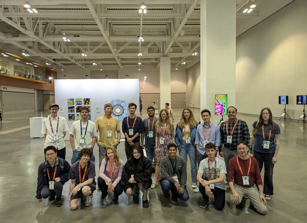 The CVPR AI Art Gallery artists gathered in the exhibition hall