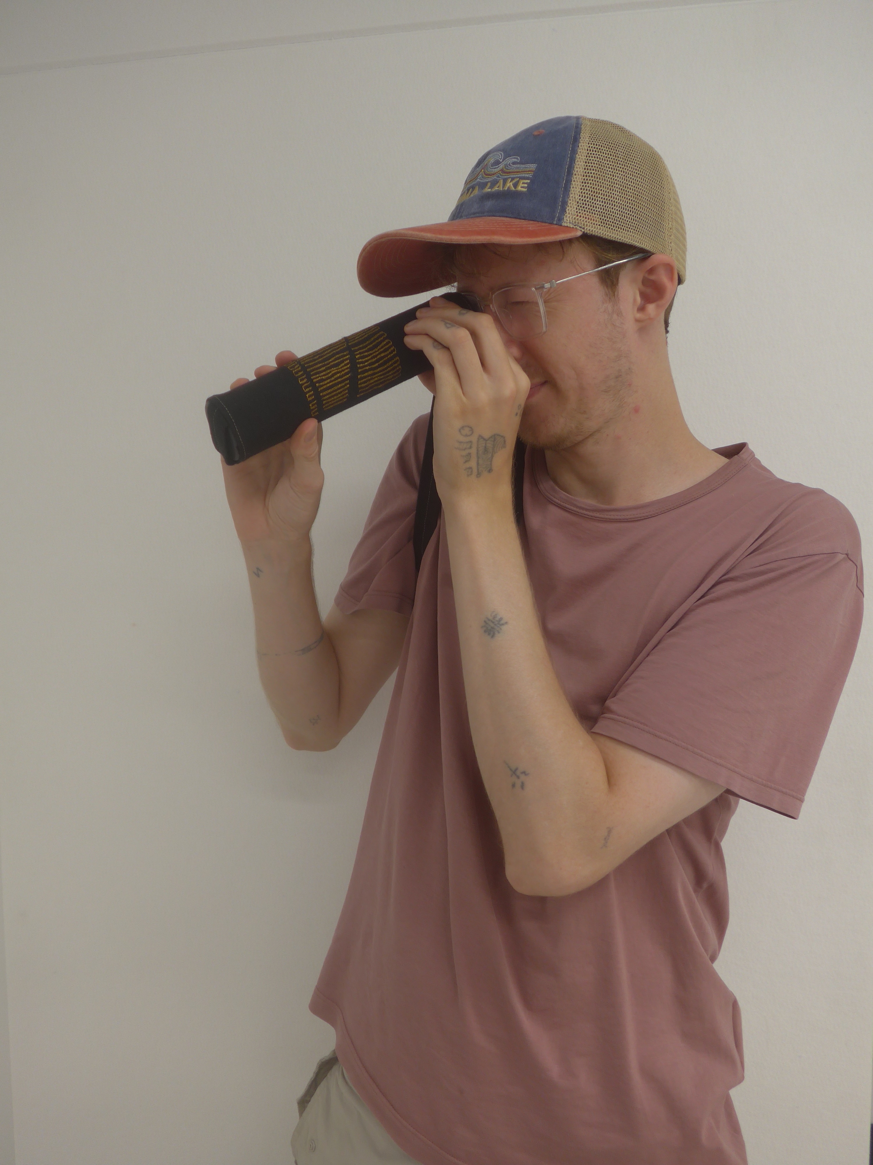 Looking through the finished 3D-printed kaleidoscope