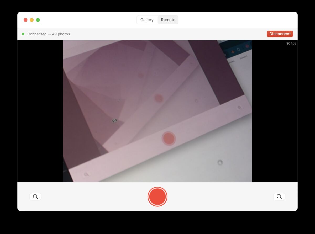 Mac app live remote viewfinder