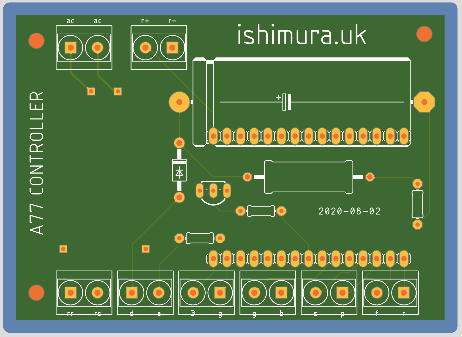 The PCB layout for the controller