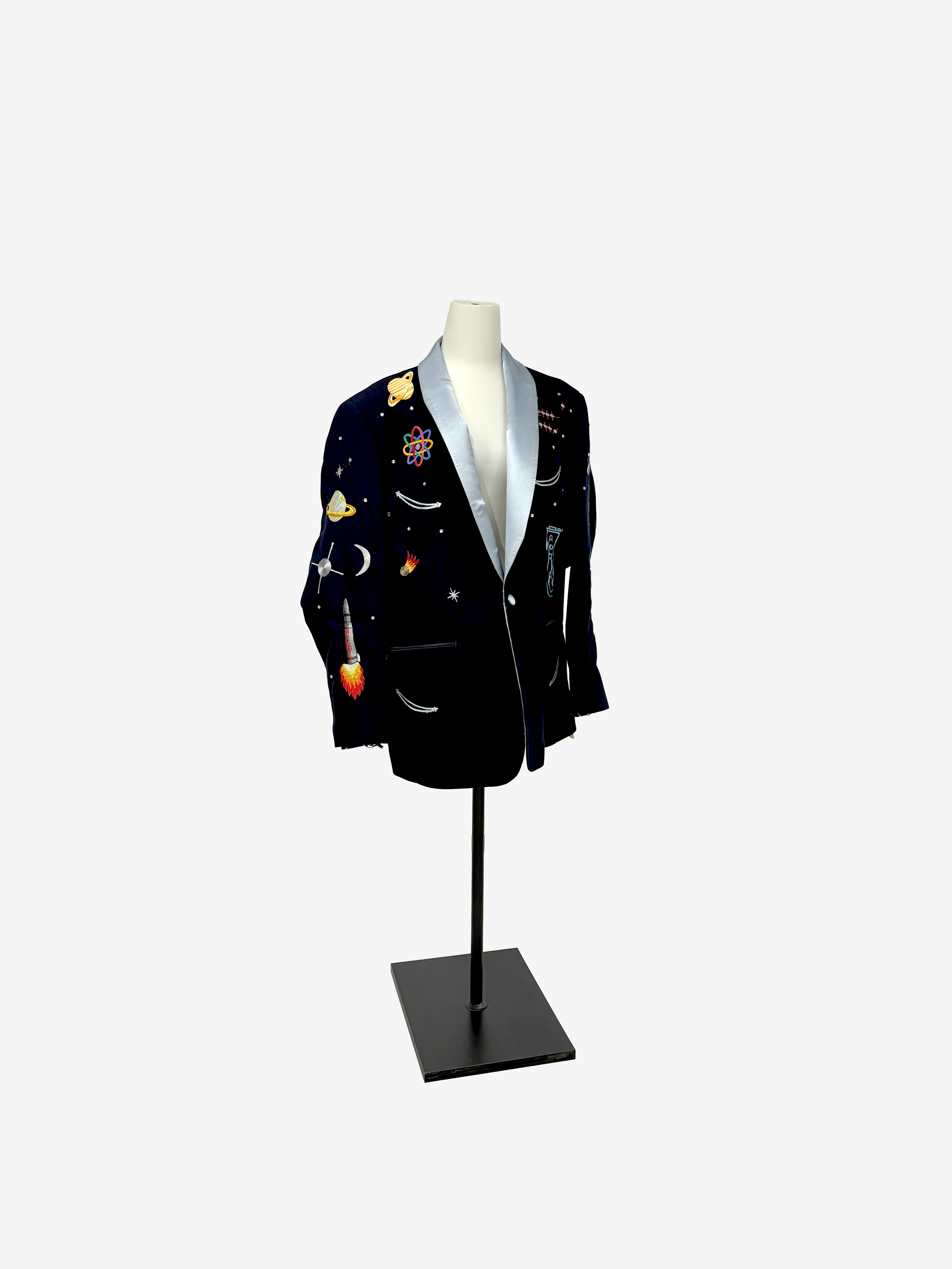 The finished remade jacket on a mannequin